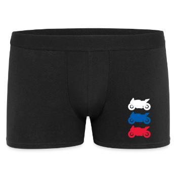 Motard du drapeau russe Motorsport Biker - Boxer Homme - noir - Devant