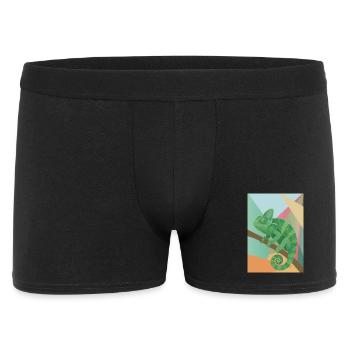Style géométrique du Caméléon Vert - Boxer Homme - noir - Devant