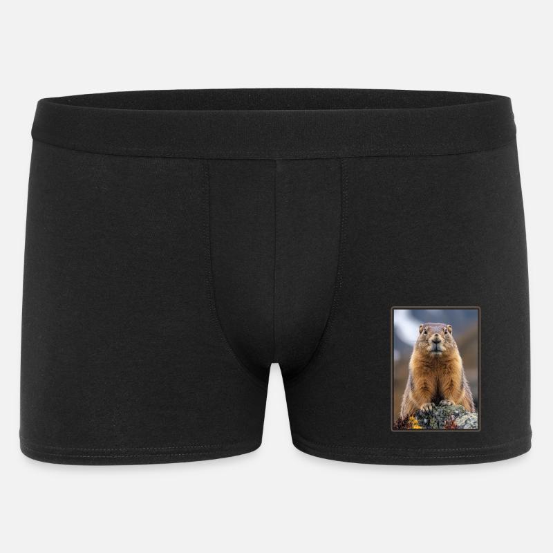 Murmeltiere Murmeltier - Männer Boxer Shorts - Schwarz