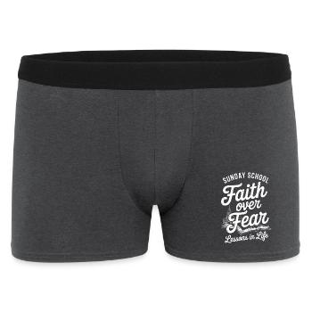 Faith Over Fear: Sunday School - Men's Boxer Shorts - charcoal grey - Front