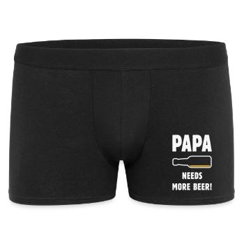 Papa Needs More Beer! (Vater Papi Bier / NEG 2C) - Männer Boxer Shorts - Schwarz - Vorne