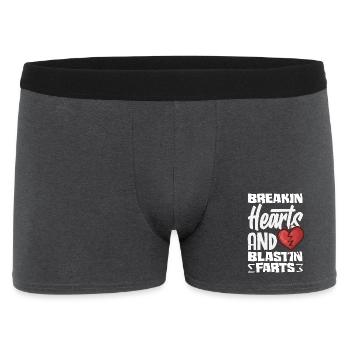 Retro Heart Valentine's Day Design Love - Men's Boxer Shorts - charcoal grey - Front