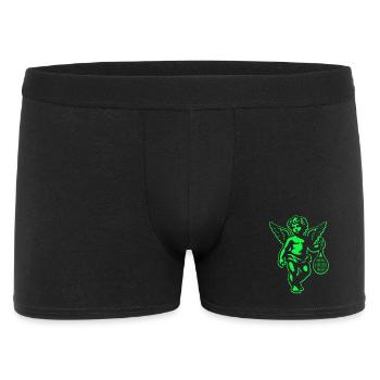 Tennis Shirt Angel Cherub Retro Renaissance neon green - Men's Boxer Shorts - black - Front