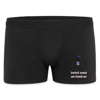 Kreuzritter: Ritter mit Schild und Keule - Männer Boxer Shorts - Schwarz - Vorne