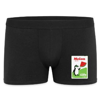 Melon Life Pinguin - Männer Boxer Shorts - Schwarz - Vorne