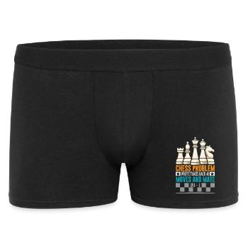 Schach Schachspieler Schachbrett - Männer Boxer Shorts - Schwarz - Vorne