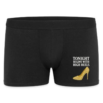 Talons hauts pailletés – Ce soir commence par... - Boxer Homme - noir - Devant