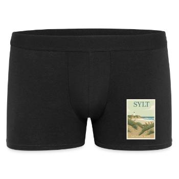 Sylt Vintage Poster | Nordsee Deutschland - Männer Boxer Shorts - Schwarz - Vorne