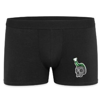 Schädel mit Schnecke - Männer Boxer Shorts - Schwarz - Vorne