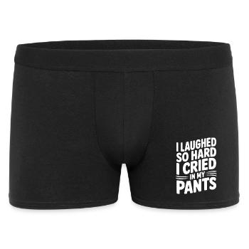 Ich habe so sehr gelacht, dass ich in die Hose geweint habe - Männer Boxer Shorts - Schwarz - Vorne