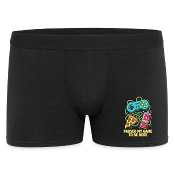 Ich habe mein Spiel für dich pausiert - Männer Boxer Shorts - Schwarz - Vorne