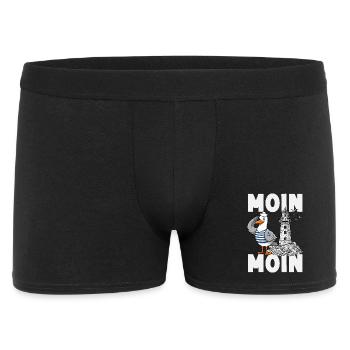 Moin Moin Norden - Maritimes Norddeutsch Design - Männer Boxer Shorts - Schwarz - Vorne