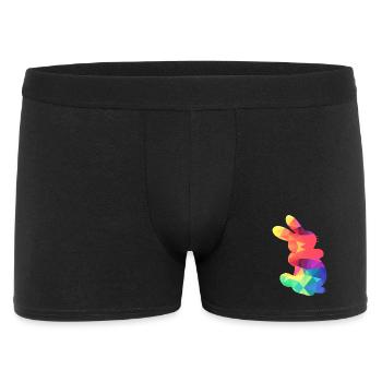Buntes Häschen - Männer Boxer Shorts - Schwarz - Vorne