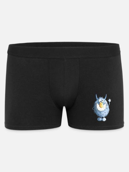 Blue grinning monster - Men's Boxer Shorts - black
