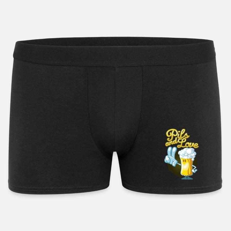 Pils und Liebe Toon - Männer Boxer Shorts - Schwarz
