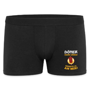 Döner macht schöner Siehst du an mir! - Männer Boxer Shorts - Schwarz - Vorne