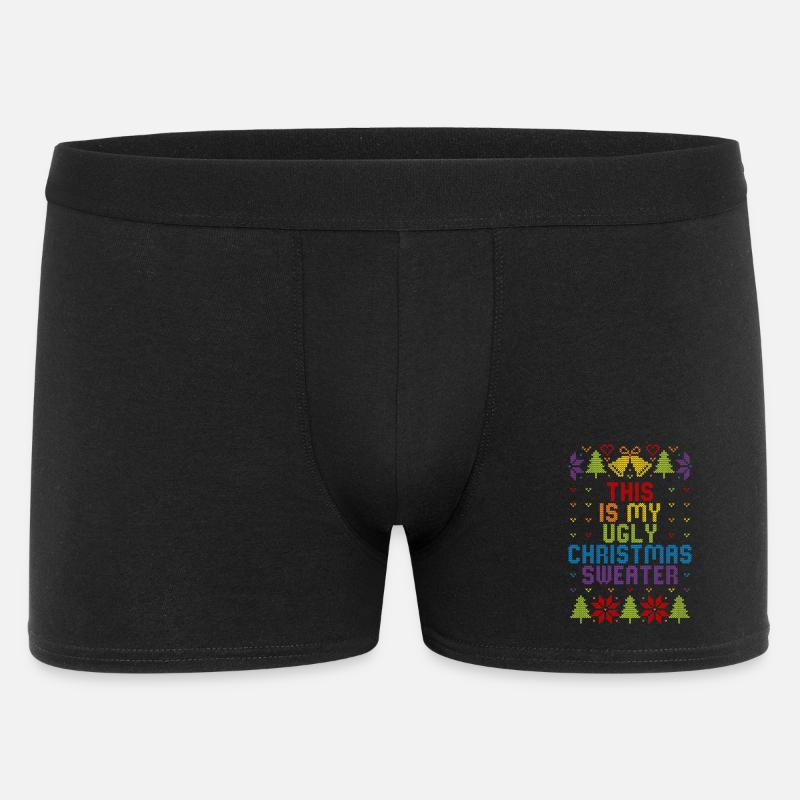 Pull-en-ciel moche de Noël - Boxer Homme - noir