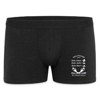 INFLATIONÄR Kein Haus, Kein Auto, Kein Boot - Männer Boxer Shorts - Schwarz - Vorne