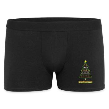 Sparkling Christmas tree with candy cane motifs - Men's Boxer Shorts - black - Front