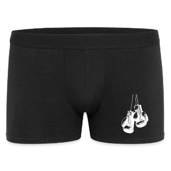 Hängend weisse Boxhandschuhe Design. Logo Design - Männer Boxer Shorts - Schwarz - Vorne