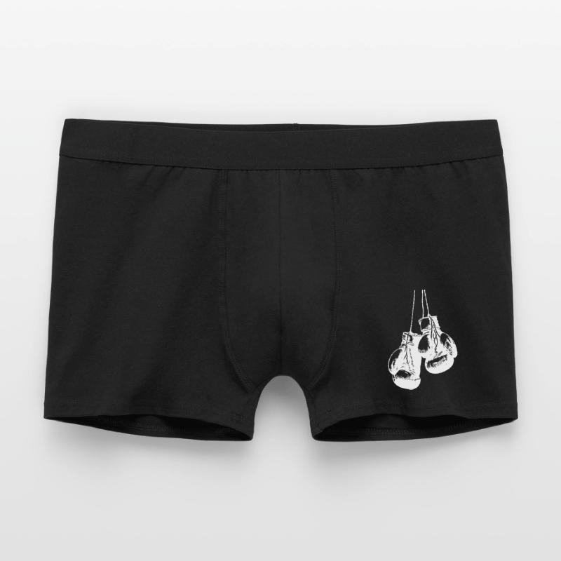 Conception de gants de boxe blancs suspendus. Conception de logo Boxer Homme