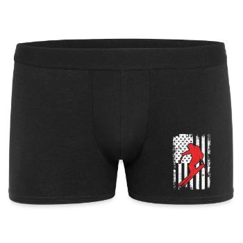 4. Juli Ski USA - Männer Boxer Shorts - Schwarz - Vorne