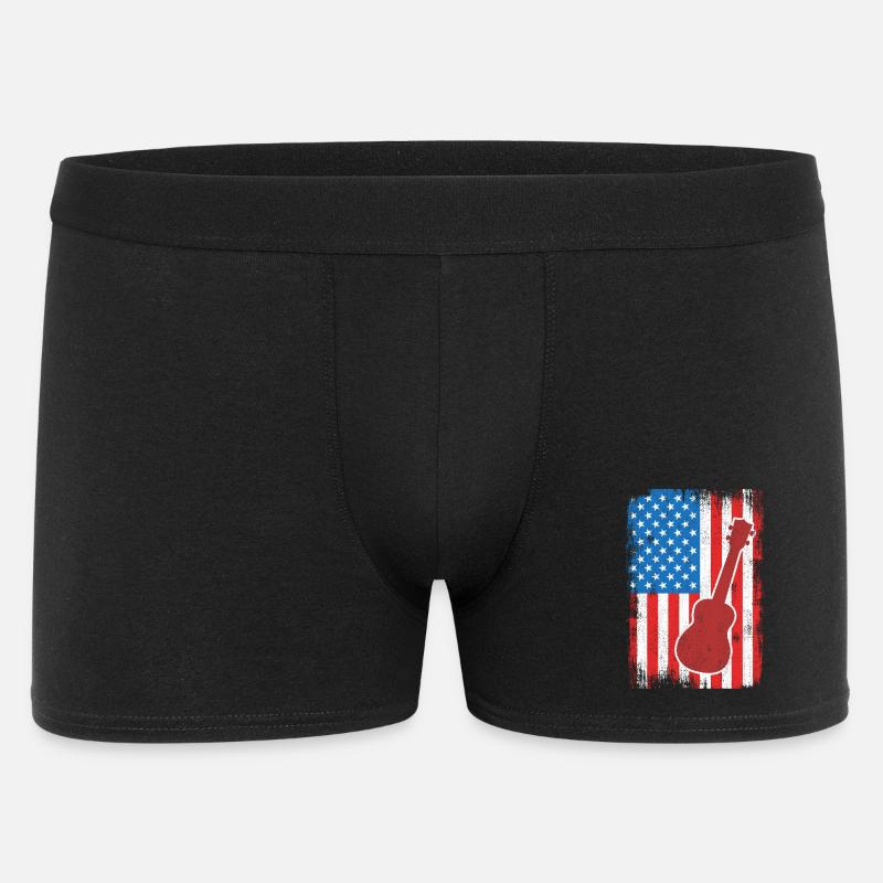 4. Juli USA Ukulele - Männer Boxer Shorts - Schwarz