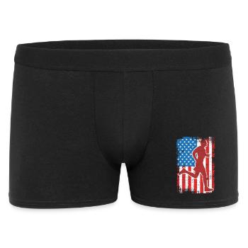 July 4 USA Running - Men's Boxer Shorts - black - Front