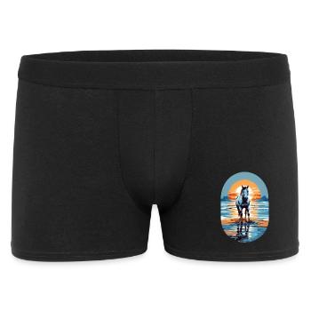 Cheval sur la plage - Boxer Homme - noir - Devant