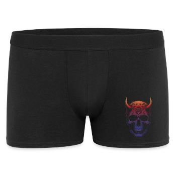 Crâne avec cornes - Boxer Homme - noir - Devant