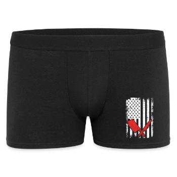 4. Juli USA Metzger - Männer Boxer Shorts - Schwarz - Vorne