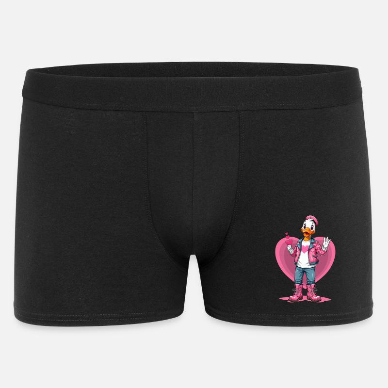 Süße Ente mit Herz - Männer Boxer Shorts - Schwarz