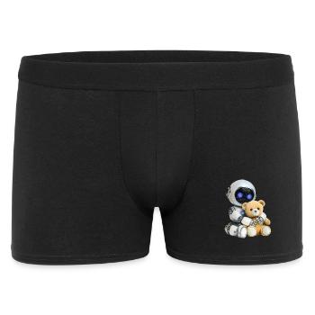 Roboter Teddy - Männer Boxer Shorts - Schwarz - Vorne