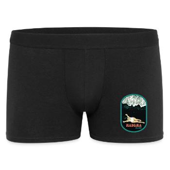 Illustration baigneuse plage de sable noir, Madère - Boxer Homme - noir - Devant