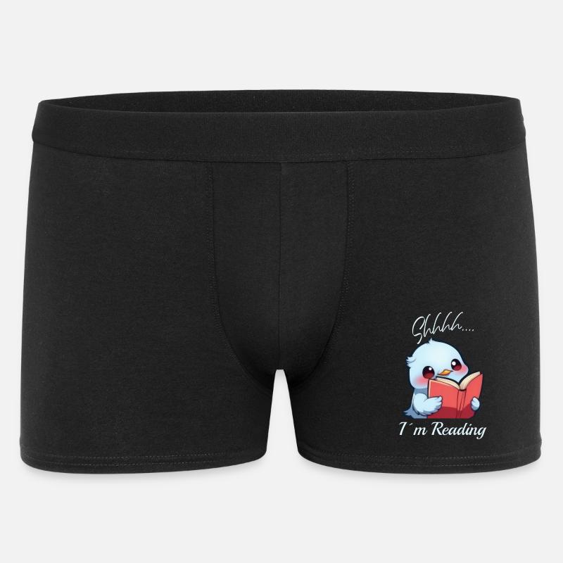Vogel mit Buch - Männer Boxer Shorts - Schwarz