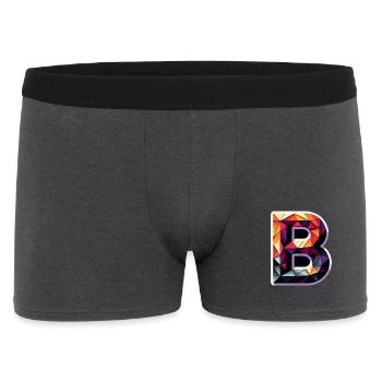 Lettre B Polygone Coloré - Boxer Homme - charbon - Devant