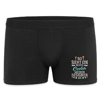 So sieht ein richtig cooler Mediendesigner aus - Männer Boxer Shorts - Schwarz - Vorne