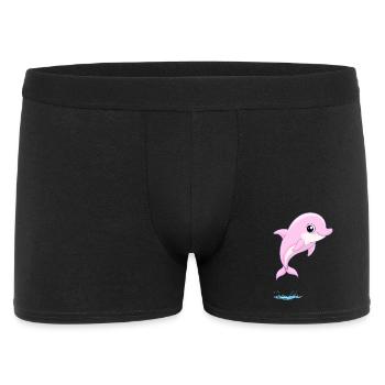 Bébé dauphin rose sautant hors de l'eau - Boxer Homme - noir - Devant