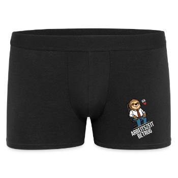 Arbeitszeitbetrug T-Shirt – Büro-Faultier - Männer Boxer Shorts - Schwarz - Vorne