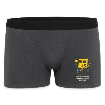 Code Coffee Console.log Repeat JavaScript Program - Men's Boxer Shorts - charcoal grey - Front