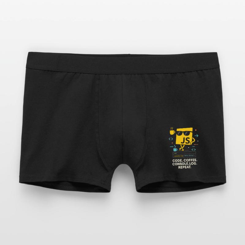 Code Coffee Console.log Repeat JavaScript Programm Männer Boxer Shorts