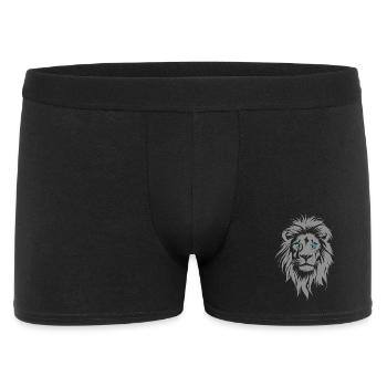 Majestueuse tête de lion aux yeux bleus - Boxer Homme - noir - Devant