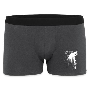 Silhouette de forêt de loups nordiques - Boxer Homme - charbon - Devant
