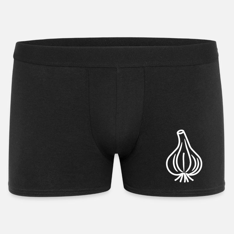 Minimalistische Knoblauchzehe - Männer Boxer Shorts - Schwarz