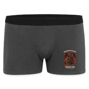 Biker skeleton, motorcycle and flames - Halloween - Men's Boxer Shorts - charcoal grey - Front