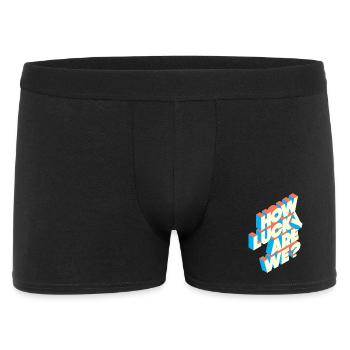 How Lucky Are We? | Retro Typography Statement - Men's Boxer Shorts - black - Front