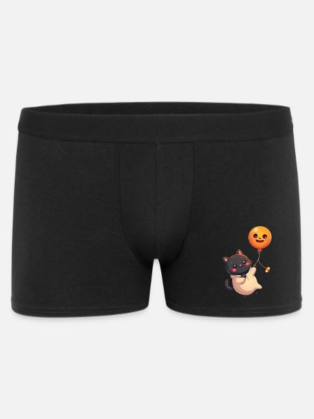 Halloween Cat with Halloween Pumpkin - Men's Boxer Shorts - black
