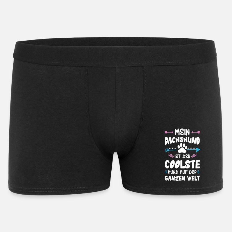 dackel dachshund hund spruch - Männer Boxer Shorts - Schwarz