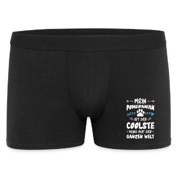 pomeranian zwergspitz hund spruch - Männer Boxer Shorts - Schwarz - Vorne