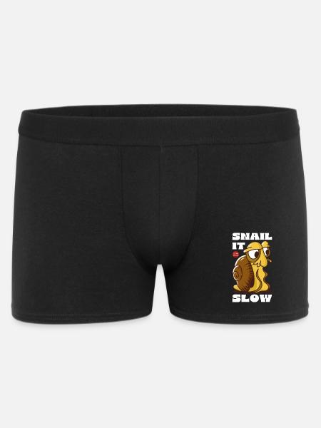Snail It Slow Cartoon Snail Design - Men's Boxer Shorts - black